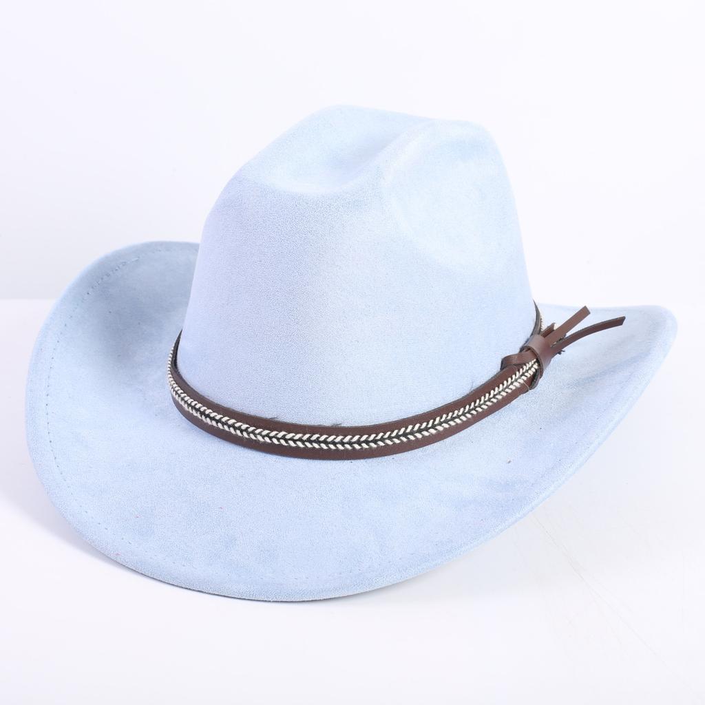 Neue Farbe Western Cowboyhut Herren und Damen Pendler Vielseitig Einfacher Stil Breiter Rand Zylinder Sonnenhut