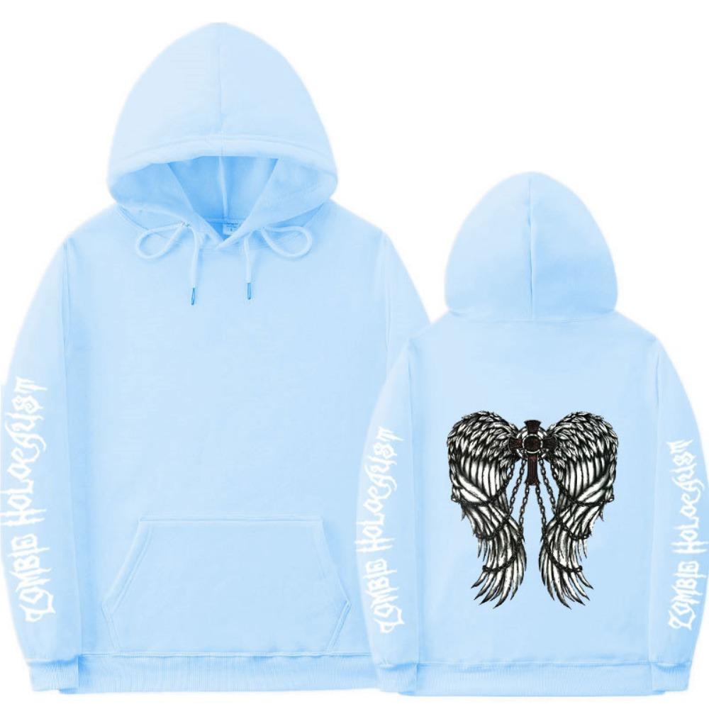 European and American Dark Style Hoodie with Ribbed Bottom for Men's and Women's Casual Sports Hoodie, Gothic Couple Harajuku Hoodie