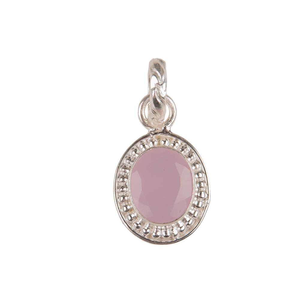 Rose Chalcedony Gemstone 925 Sterling Silver Jewelry Handmade Oval Pendant 1.20" PP-7-14
