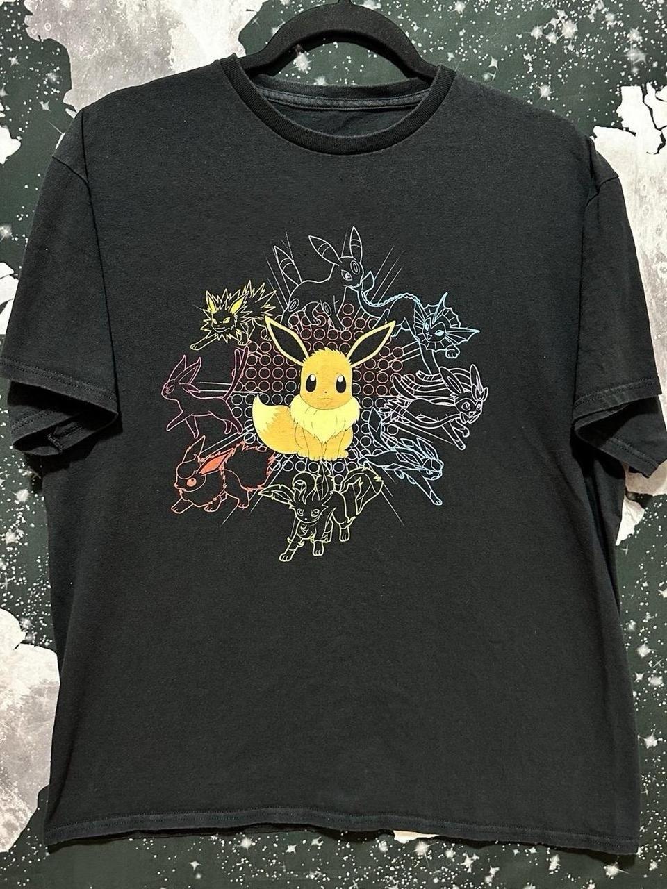 Pokemon Trading Card Game Eevee Character Print Shirt Men’s Size Large Unisex T-Shirt S