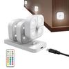 3 Pieces Magnetic Multi-Mode Night Lamp LED Stair Lights RGB Motion Sensor Disc Light Rechargeable Wireless Deck Light