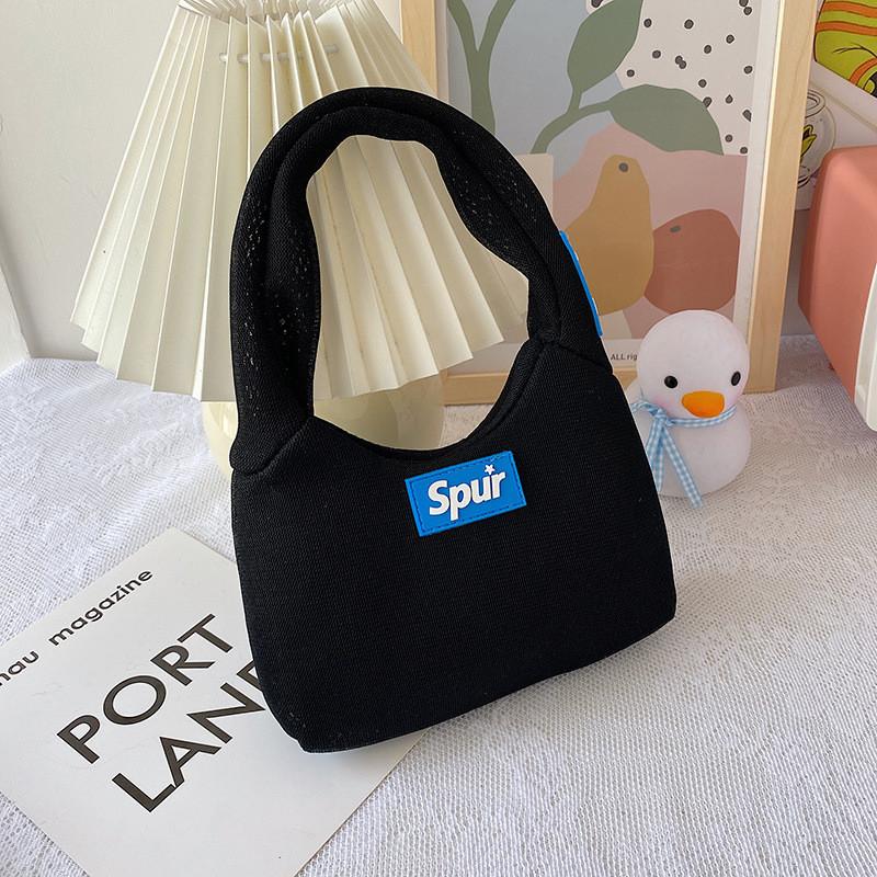 Стильная дышащая детская сумка под мышку, универсальная и модная для девочек чёрный