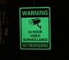 Security Sign Square Plate, Luminous,