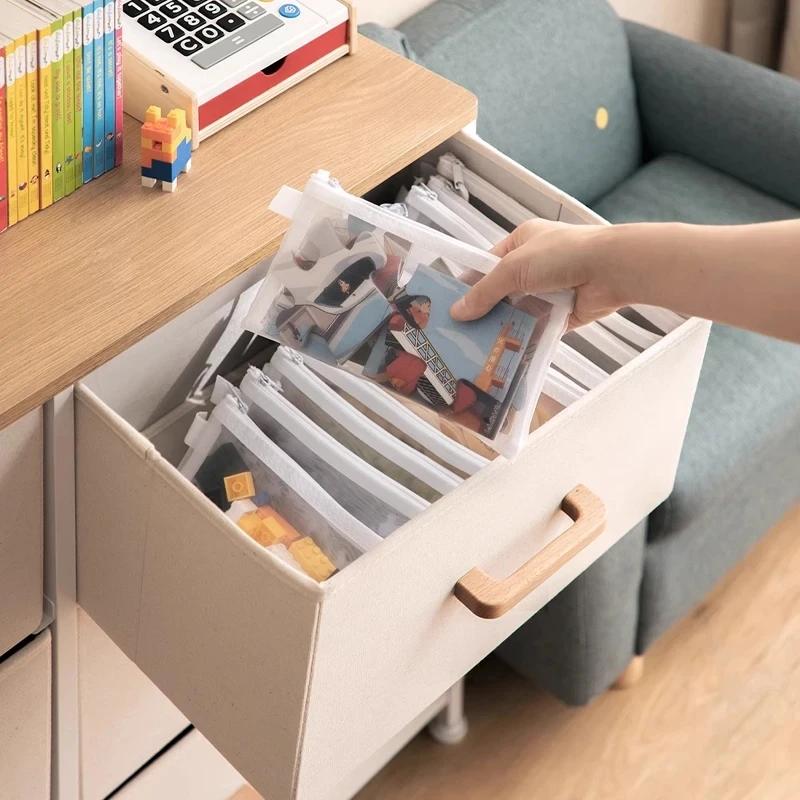 Toy Storage Bag Zipper Puzzle Subpackage Toy Organizer Transparent Children's Room Organization Small Child Storage Bag