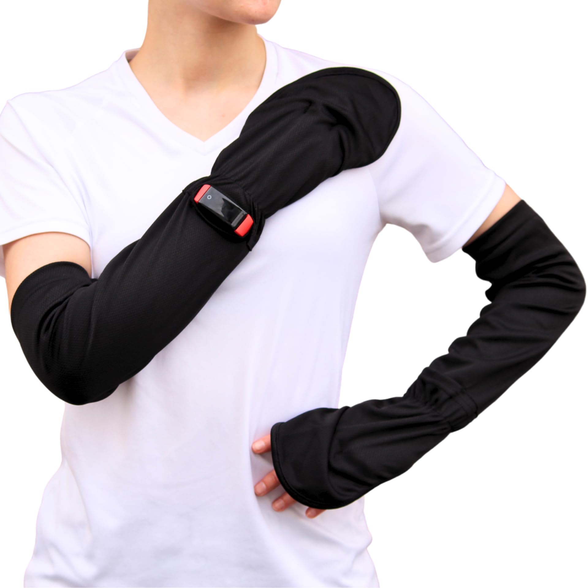 

TeamOneDay солнцезащитный рукав для красоты, позволяющий видеть ваш загар, один размер, комплект из 2 штук [Автор под наблюдением] умные часы, защита, чёрный