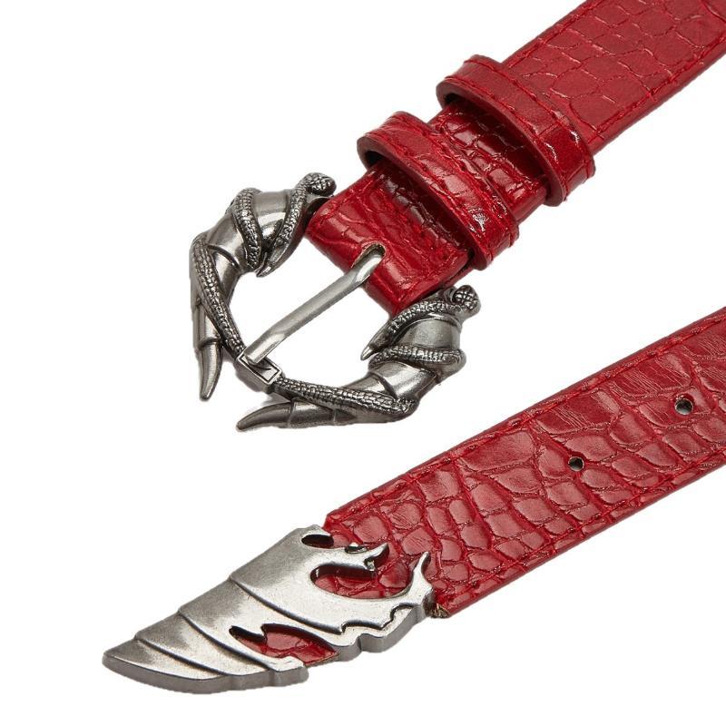 PU Leather Women's Snake Buckle Belt Crocodile Pattern Y2K Street Fashion Waistband for Daily Commute