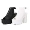 New European and American High Heel Thick Heel Sandals Women's Waterproof Platform Fish Mouth Roman Shoes 2025