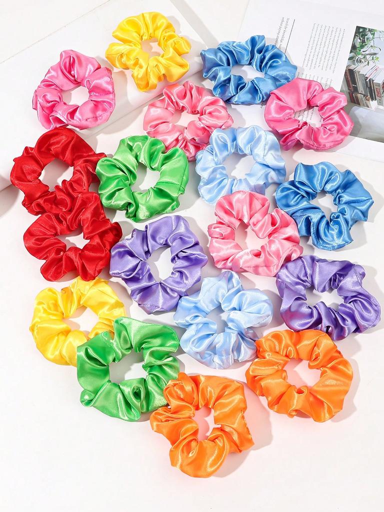18Pcs Color Hair Silk Scrunchies Satin Elastic Hair Bands,Scrunchy Hair Ties Ropes Scrunchie for Women Girls,Hair Accessories