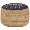 Handmade Pouf Blue 45 X 30 Cm Jute
