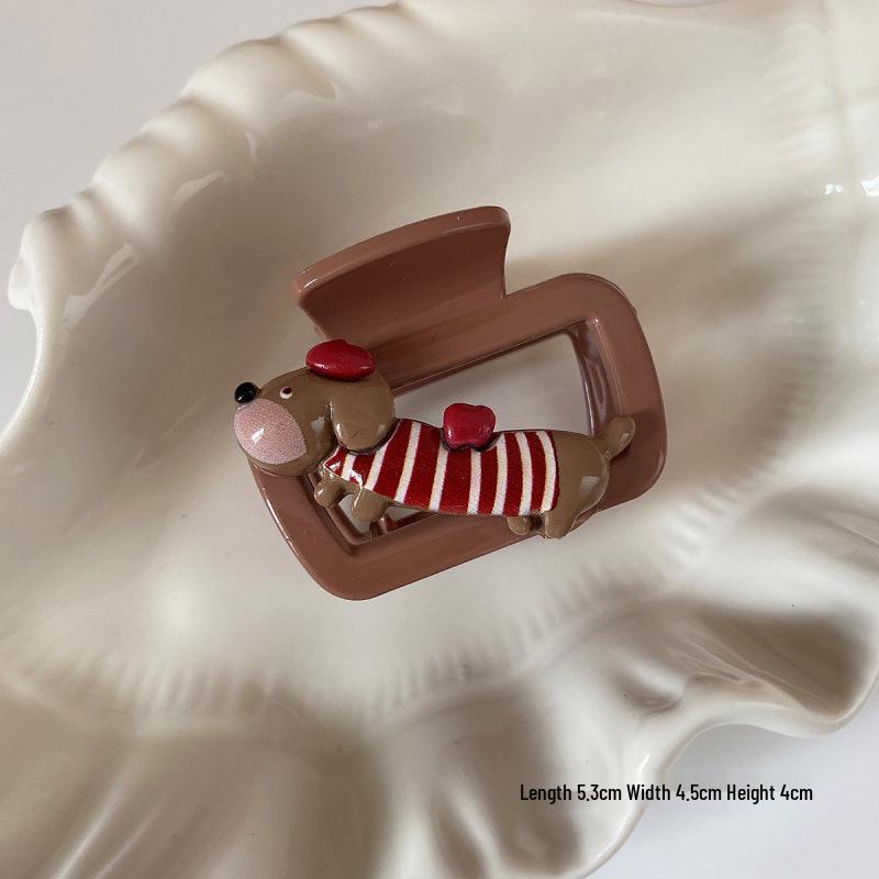 

Korean Style Sausage Dog Hair Clip - Cute Cartoon Shark Bun Hairpin for Girls and Students