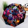 Clown Horror Umbrella Folding Umbrella, Automatic Umbrella 8-Frame for Travel, Camping Use Gift for Halloween Christmas
