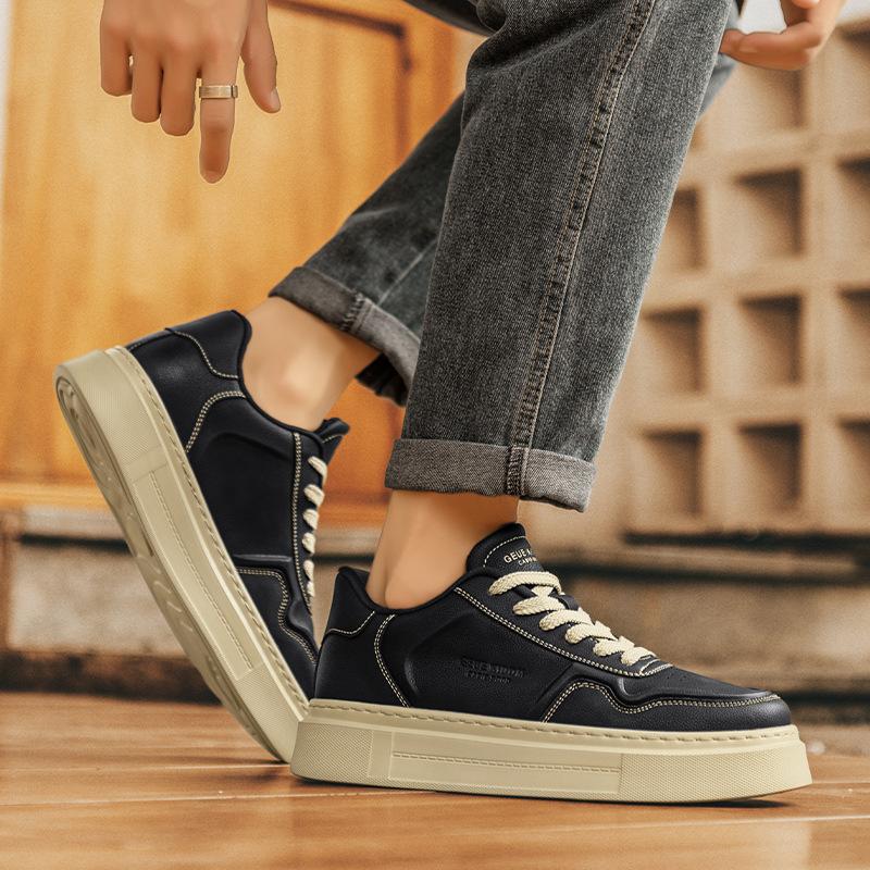 Herbst und Winter neue Arbeit Freizeit vielseitig dicksohlige erhöhende Herren-Board-Schuhe täglich Outdoor-Sport weiße Schuhe Herrenschuhe