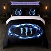Monster Energy Print 3-delige Dekbedovertrekset 1 Dekbedovertrek en 2 Kussenslopen Zacht Beddengoed Voor Huishoudelijke Slaapkamer