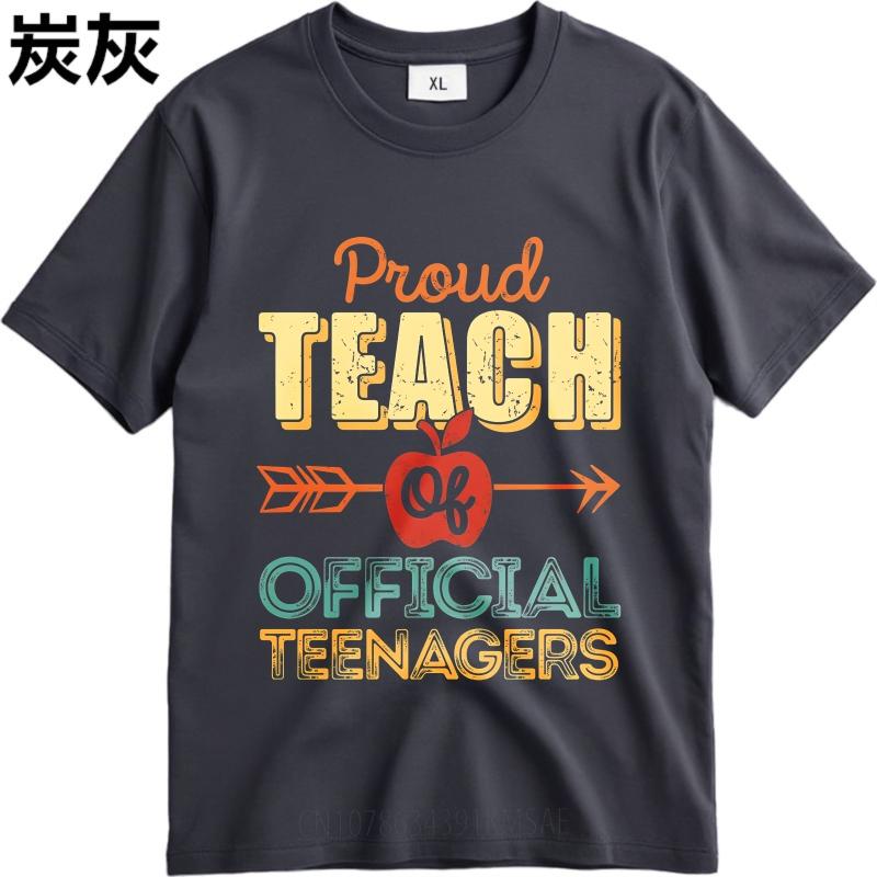 Casual Tshirt Solid Color For Unisex Oneck Tshirt Brand Proud Teach Of Official Teenagers Basic For Him Tshirt Summer Unisex Tees