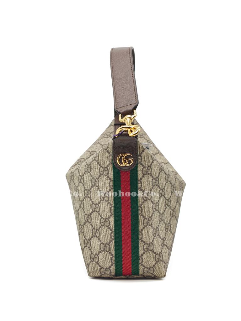 Gucci Ophidia Detachable Shoulder Strap Zipper Closure Supreme Canvas Handheld Single Shoulder Bag Women'S Brown