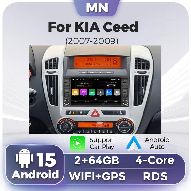 7inch Android 15 For KIA CEED 2007 2008 2009 Wireless Carplay Auto Car Radio Multimedia Player Audio GPS Navi Stereo Screen WIFI