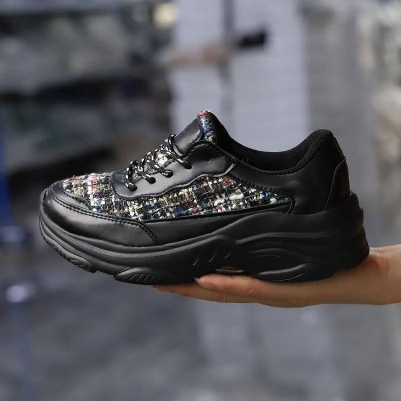 

Кроссовки черного цвета, повседневные вулканизированные спортивные туфли, модные белые туфли для женщин, туфли на плоской подошве, летние дышащие туфли для женщин 43 чёрный