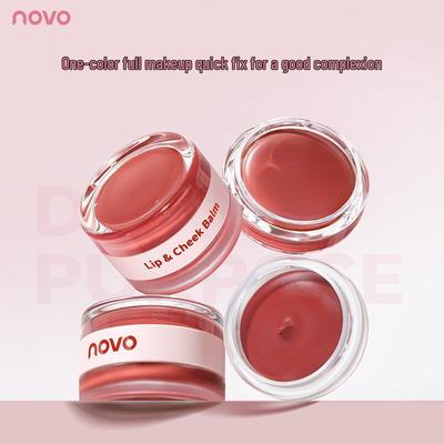 NOVO9086 Vitality Glow Dual Cream Lip & Cheek Blush, High Pigment, Long-Lasting, Non-Sticky Matte Finish.