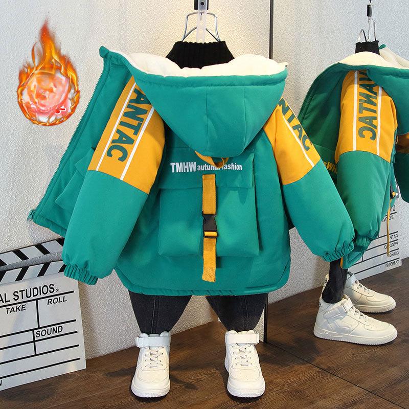 

Толстое пальто для мальчиков 2025 года, детская повседневная куртка из хардшелла 120