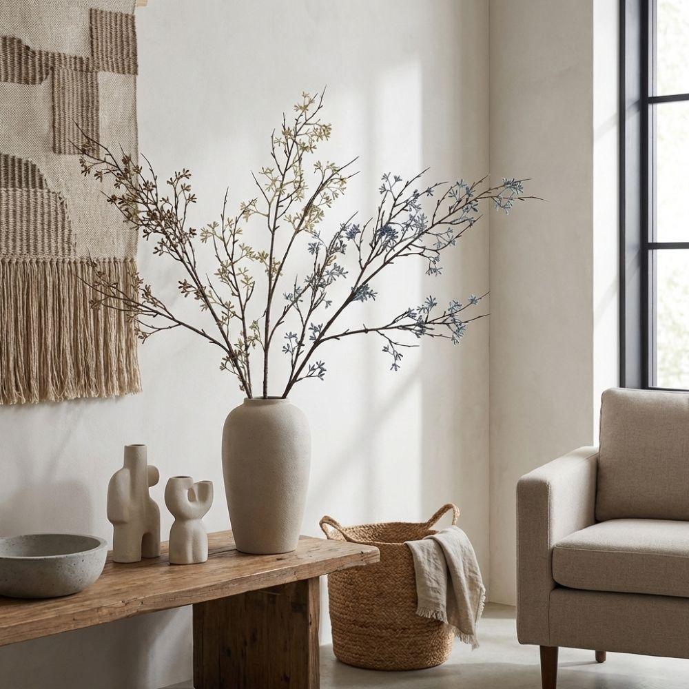 Plastic Artificial Eucalyptus Berries Handmade Fake Plants Eucalyptus Nut Branch  Dining Table