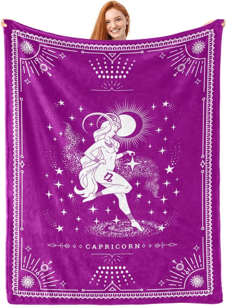 Twelve Constellation Tarot Cards Printed Blanket for Sofa Bed Travel Camping Living Room Office Conditioning Blanket