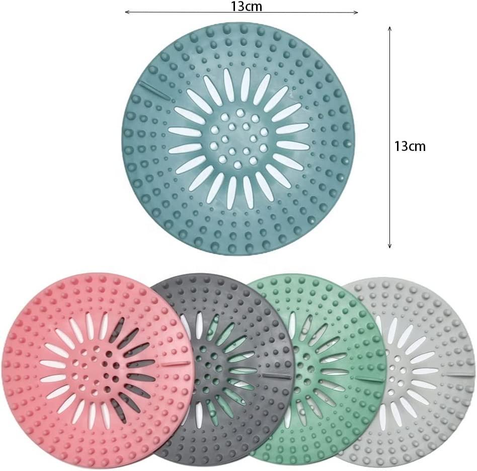 Round Bathtub Drains Hair Durable Silicone Drain Catcher Durable Shower Drain Covers Hair Stopper for Bathroom Kitchen