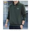 Spring Autumn Stand Collar Half Zipper Embroidery Sweatshirt Male Casual Pullover Top Men