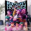 K-POP Demon Hunters Flannel Throw Blanket Huntrix Tiger Soft Warm Sofa Bed Cover Travel Camping Home Leisure for Girls Fans Gift
