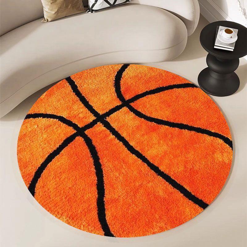 Basketbola Raksts Apaļš Paklājs Flaneļa Mīksts