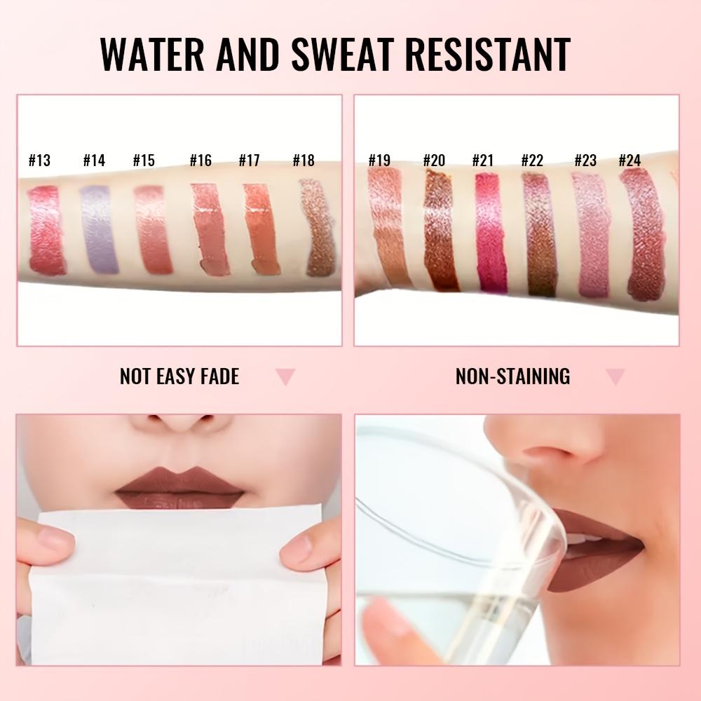 Gloss Labial Metálico Alto Brilho, Longa Duração, Fórmula Não Pegajosa, Batom Hidratante Brilho Labial Ideal para Festas, Encontros e Uso Diário