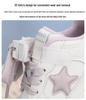 Girls' White Skate Sneakers - Soft Sole, Low-Top, Fashion Casual Shoes for Kids, 2026 Spring/Autumn Collection.