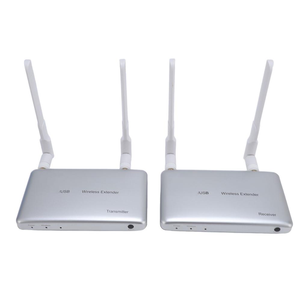 Wireless HD KVM Extender Over CAT6 200m Range 1080p with Loop Out 5.8G Double Antenna 2 USB Ports for Laptop Keyboard