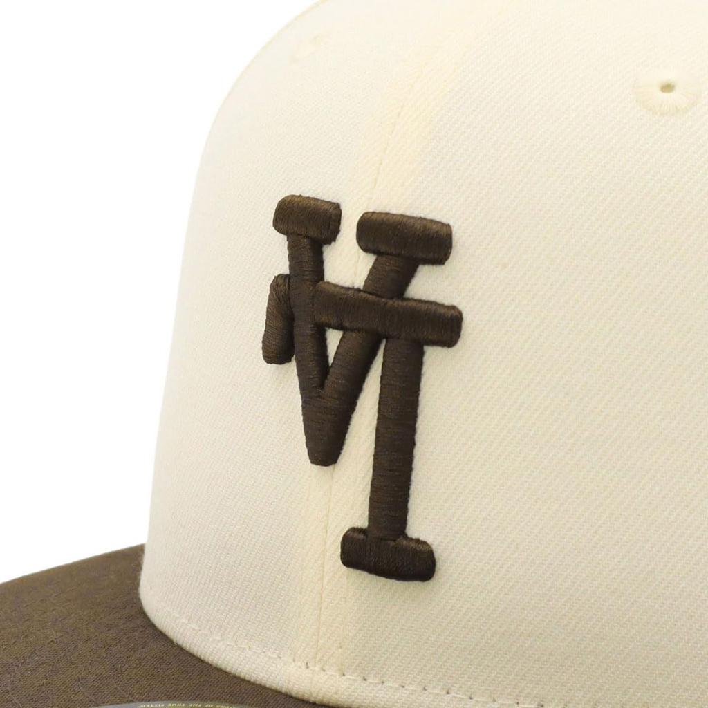 New Era 59FIFTY Los Angeles Dodgers ONSPOTZ LA Size 7 59Fifty Up Side MLB Los Angeles Dodgers Cap, Exclusive, Chrome/Walnut, 3/8, Down,