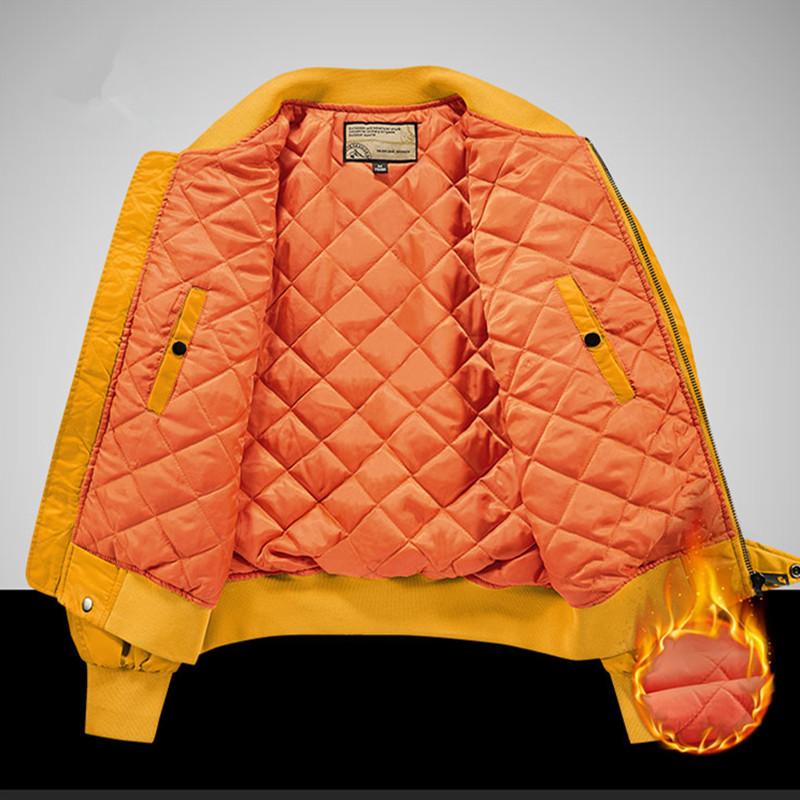 Moda zimowa kurtka ze stójką męska kurtka Bomber męska wiatrówka ocieplane kurtki płaszcz odzież męska Casual Tooling Jacket