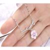 Lovely Cherry Blossom Pendant Necklace Sparkling Transparent Crystal Jewelry for Women Girls Casual Outing Accessory Gift