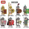 X0320 Mittelalterlicher Römischer Gladiator Infanterie Figur Bausteine Spielzeug, OPP Beutel, Kompatibel mit Großen Partikeln, Kreatives Pädagogisches Geschenk für Kinder