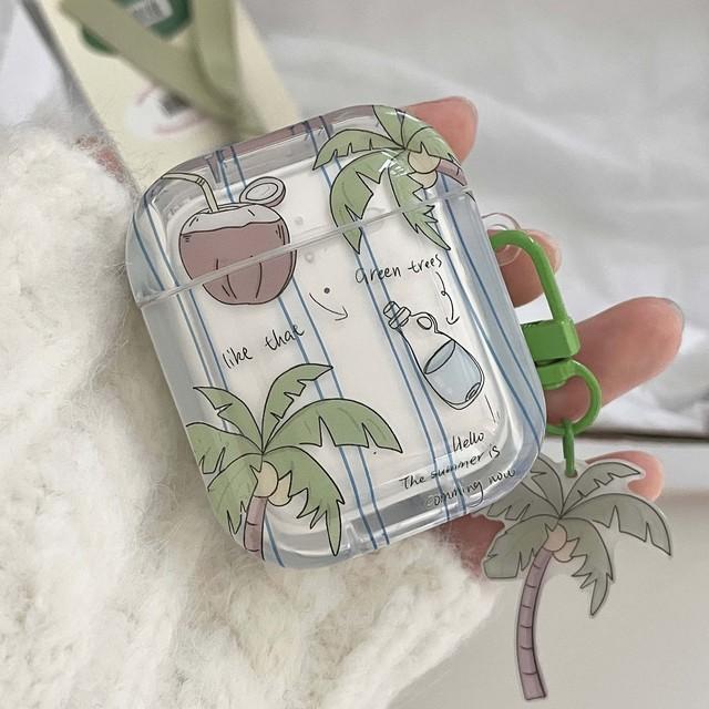 

Ins кокосовая пальма мультфильм Imd кулон брелок 2023 беспроводной Bluetooth чехол для наушников для Apple Airpod 1 2 Pro 3 2nd зарядное устройство For Airpods 3 (2021)