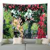 Frühling Schmetterling Blumen Tapisserie Retro Holzzaun Natur Rosa Rose Pflanzen Floral Wandbehang Garten Home Decor Landschaft Tuch
