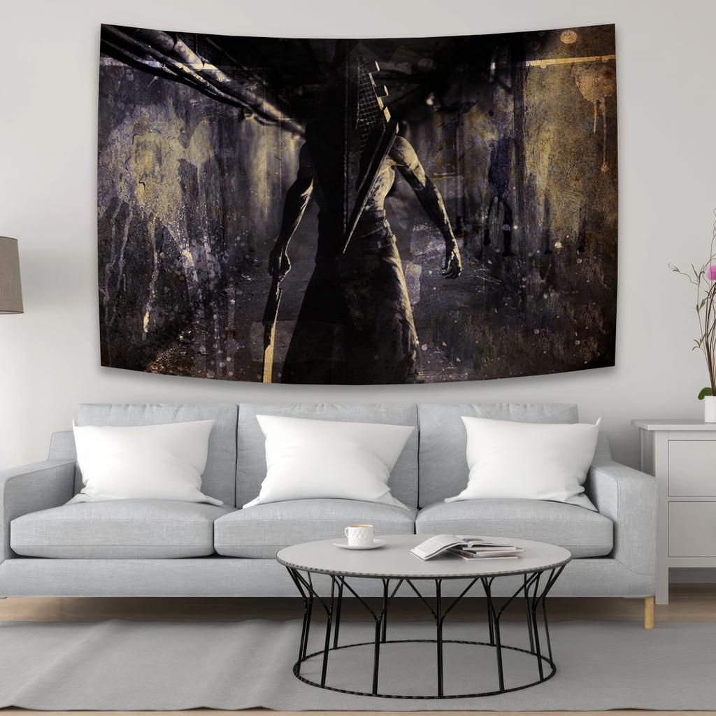 Mysterious Silent Hill Dream Tapestry Ins Style Ink Art Wall Hanging for Bedroom Living Room Game Theme Decorative Decor