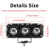 Three Eye Light Motorcycle LED Spotlight Dual Color Yellow and White High and Low Beam Lights, Suitable for Cars and Trucks 12V