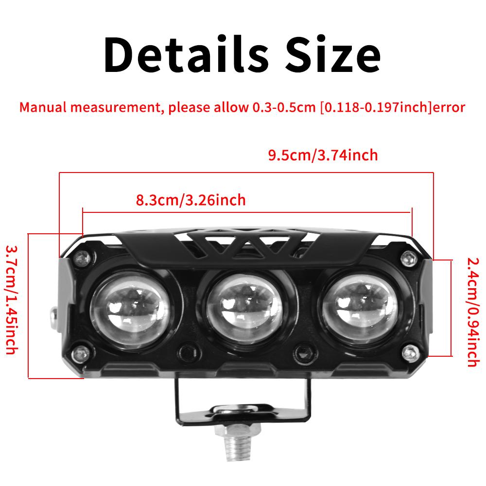 New Motorcycle Three Eye LED Spotlights, Electric Vehicle Modified Headlights, External Spotlights