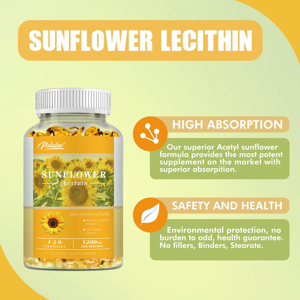 Capsule di Lecitina di Girasole - con Fosfatidilcolina, Supporto per il Sistema Nervoso