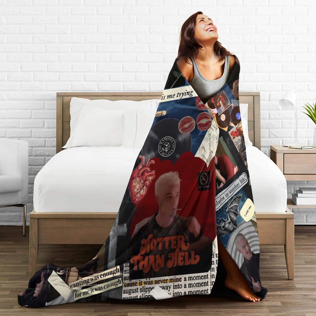 Coperte di Buffy l'ammazzavampiri Flanella Primavera/Autunno Spike Coperte Morbide Multifunzione per Casa Viaggio Pezzo di Tappeto