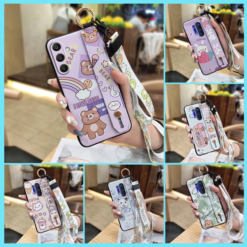 Fashion Design Dirt-resistant Phone Case For Samsung Galaxy M56 5G/SM-M566B Wristband Back Cover Soft case Lanyard Cute