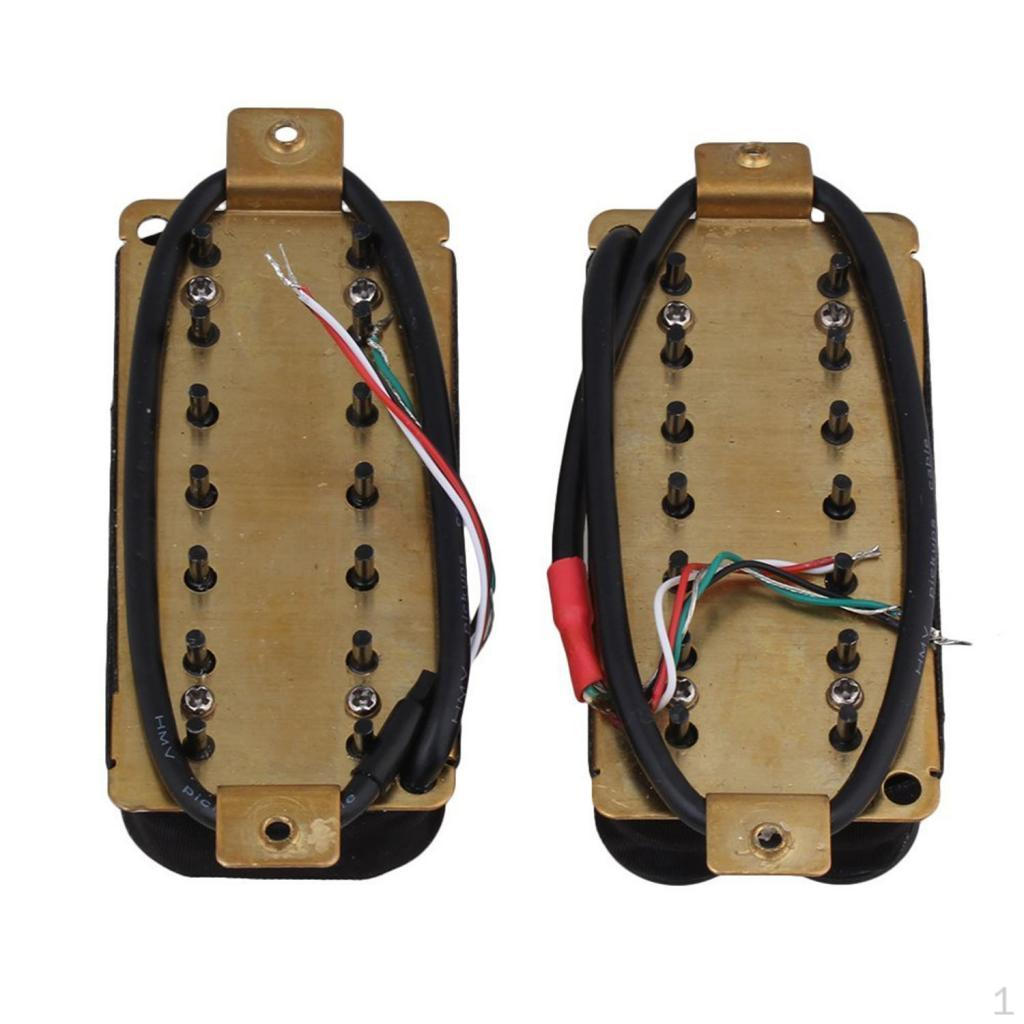 

Гитарный звукосниматель с высокой выходной мощностью, комплект звукоснимателей с двойной катушкой, гриф и бридж, регулируемый полюс, черный