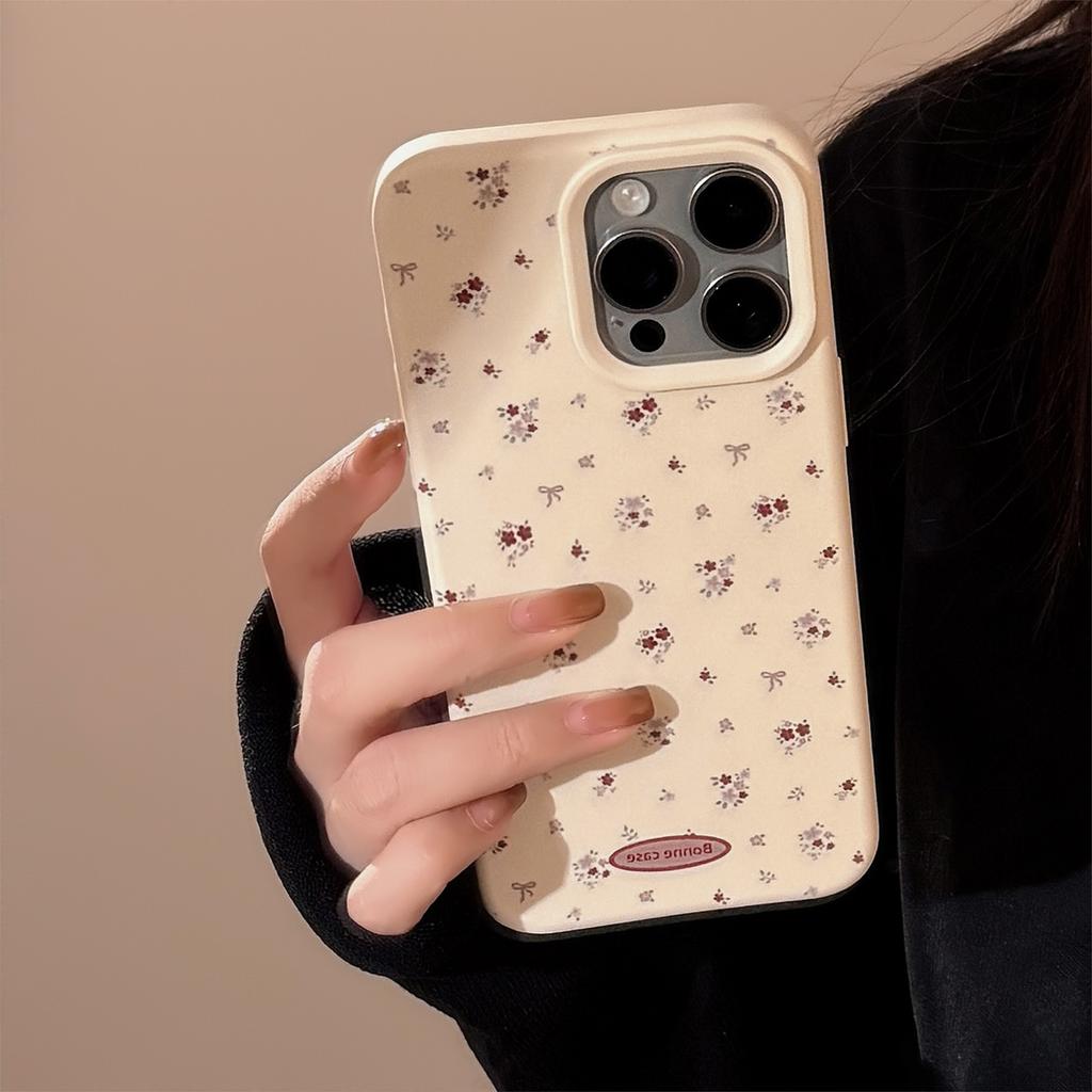 Retro Small Floral Iphone16 Mobile Phone Case Apple 17 Gentle Temperament 13 Suitable for 14pro Max Soft 15