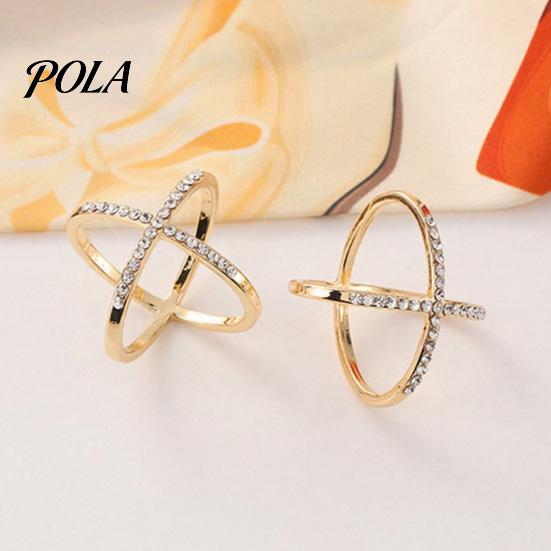 Durable Scarf Fastener Rhinestone X-Shape Ring, Metal Geometric Clip, Sparkling Buckle Slide Ring for Women Silk Scarves Neckerchiefs Shawls Shirts