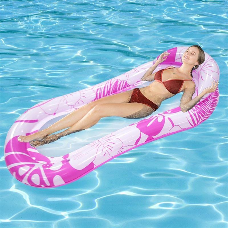 Inflatable Water Lounger with Mesh for Swimming