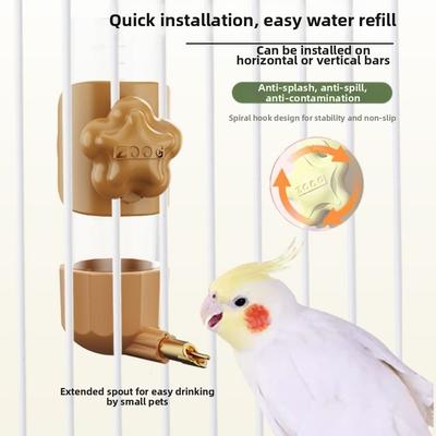 200ml Automatischer Vogeltränke Kein Tropfen Auslaufsicher Papagei Trinkbrunnen Wandmontage Transparenter Vogelwasserspender Kanarienvogel
