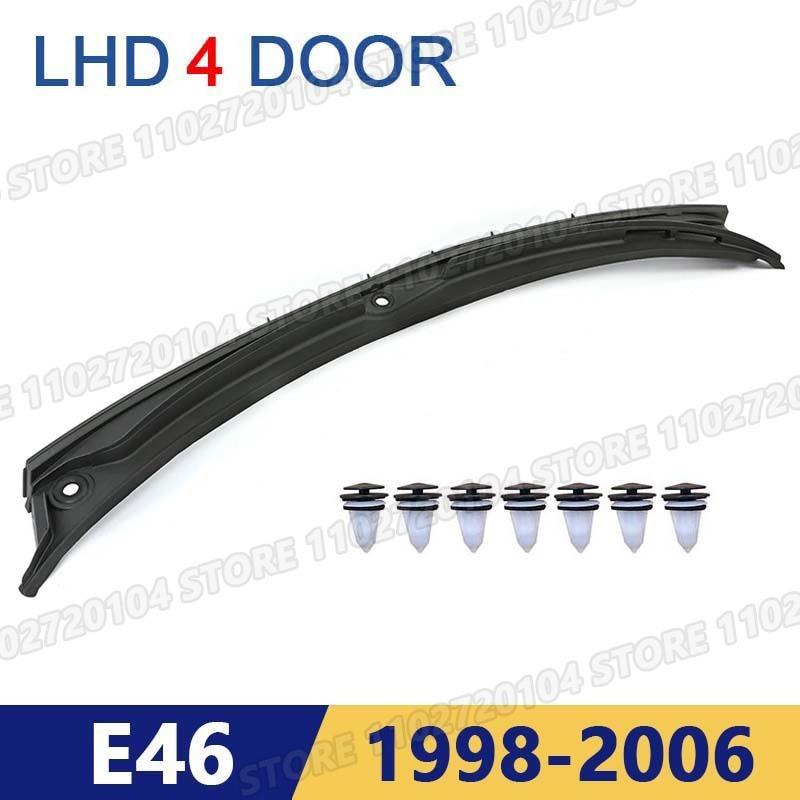 For BMW 1998-2006 E46 4 Door Sedan 320i 323i 325i 328i 330i M3 Windshield Wiper Cowl Panel Cover With Fixed Hook LHD 51718208483